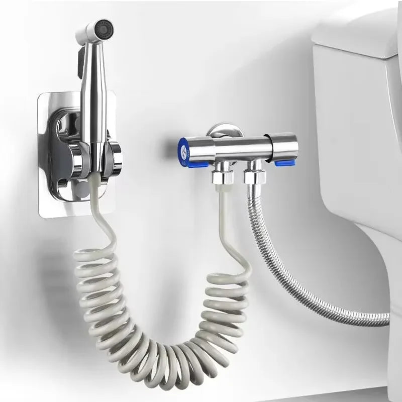 304 Stainless Steel Toilet Companion Spray Gun Set Bathroom Household Douche High Pressure Nozzle Woman Washer Water Gun Zpaxo Silver