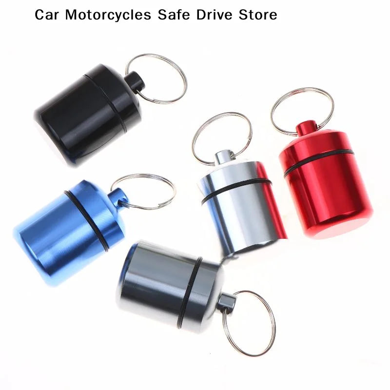 CMAluminum Alloy Pill Case Keychain Portable Waterproof Mini Storage