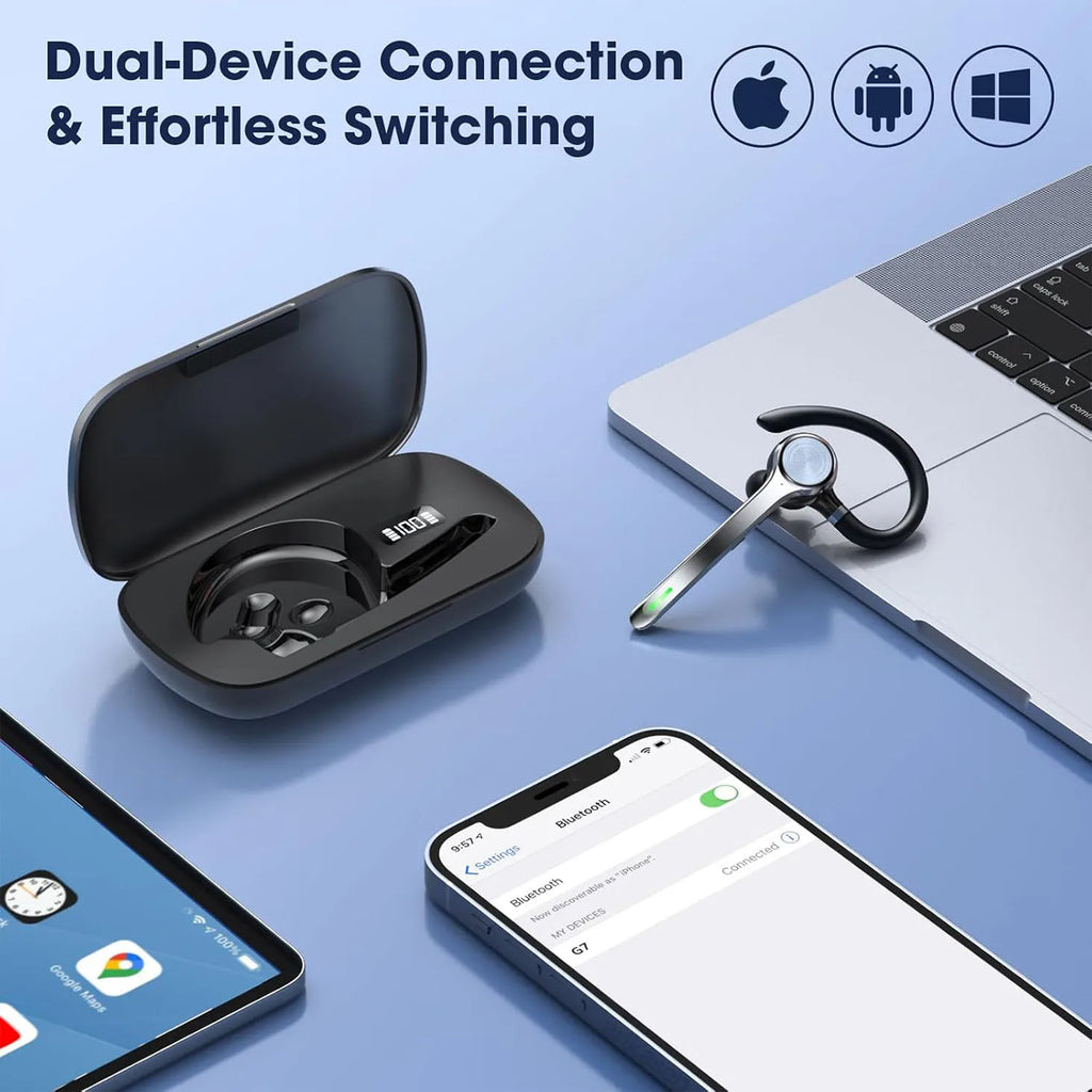 Wireless Headset Single-ear Bluetooth Noise-canceling Mic USB Dongle