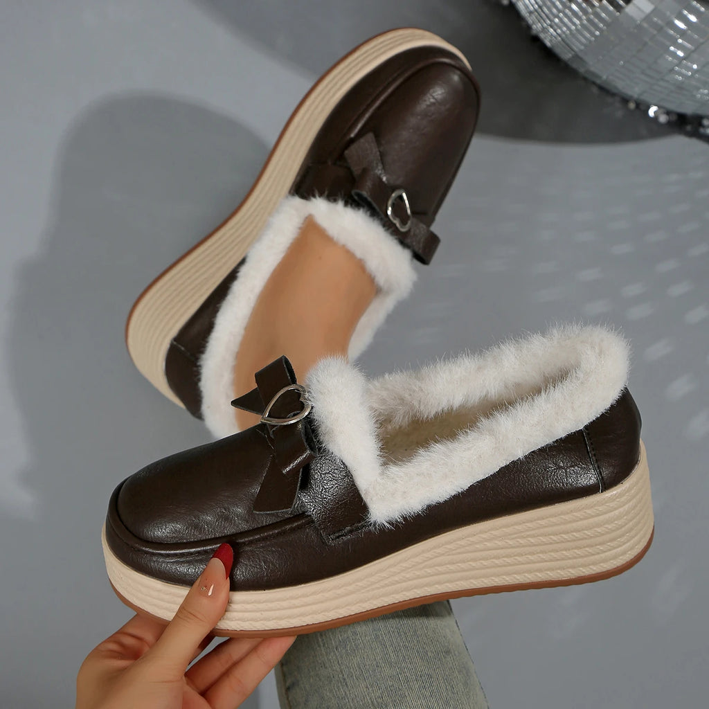 Women Snow Boots 2025 New Warm Large Size Ankle Boots Comfortable Casual Round Toe Boots Low-Top Flat Bottom Cotton Shoes Women Zpaxo Brown 38