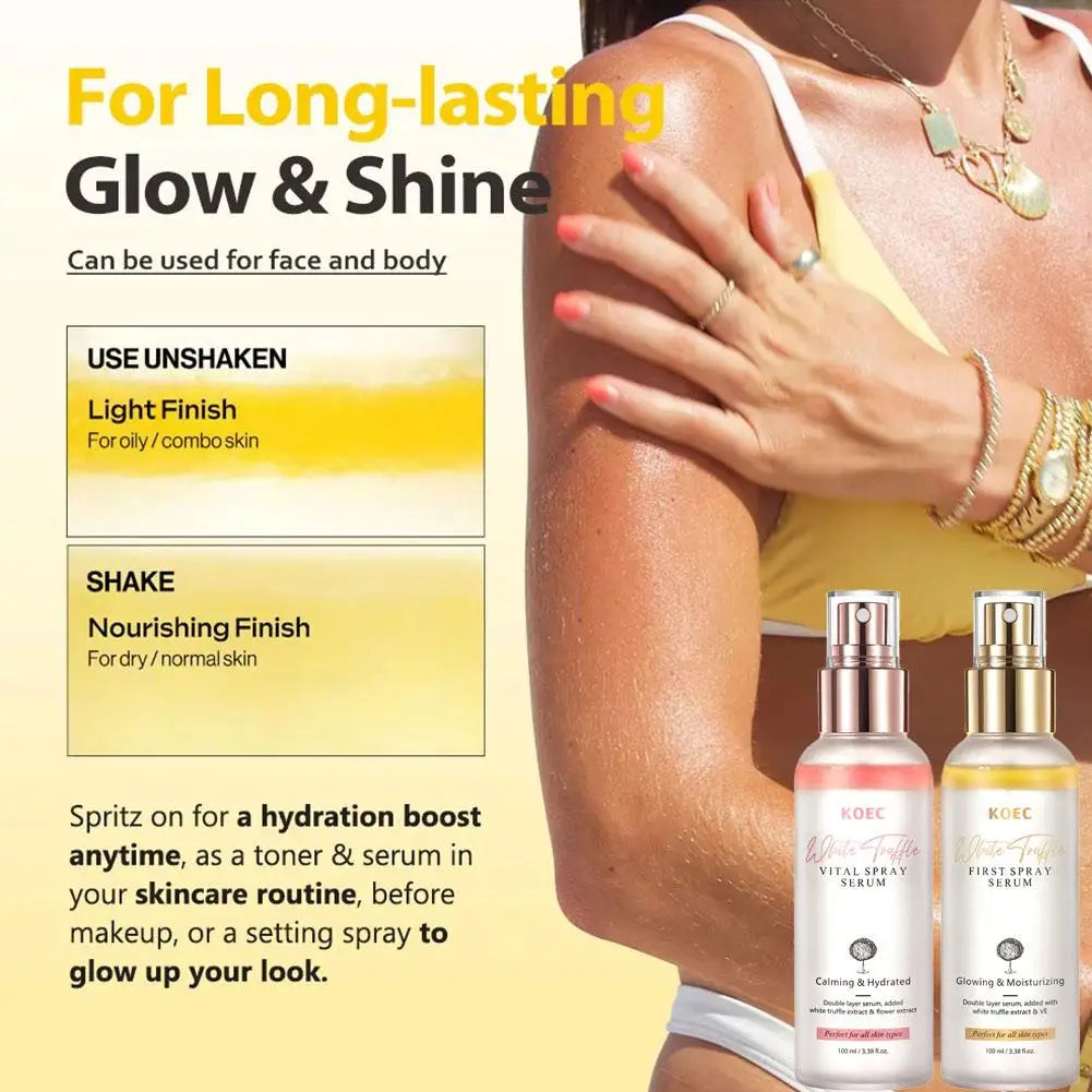 White Truffle Glow Serum Spray – Vitamin E, Niacinamide & Hyaluronic Acid Facial Serum Spray Zpaxo