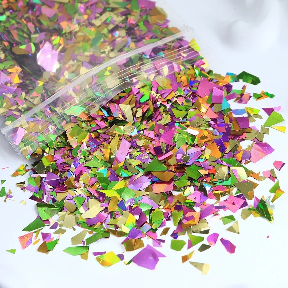 Iridescent Nail Art Sequins Irregular Shape Shiny Fragment Zpaxo Color-2
