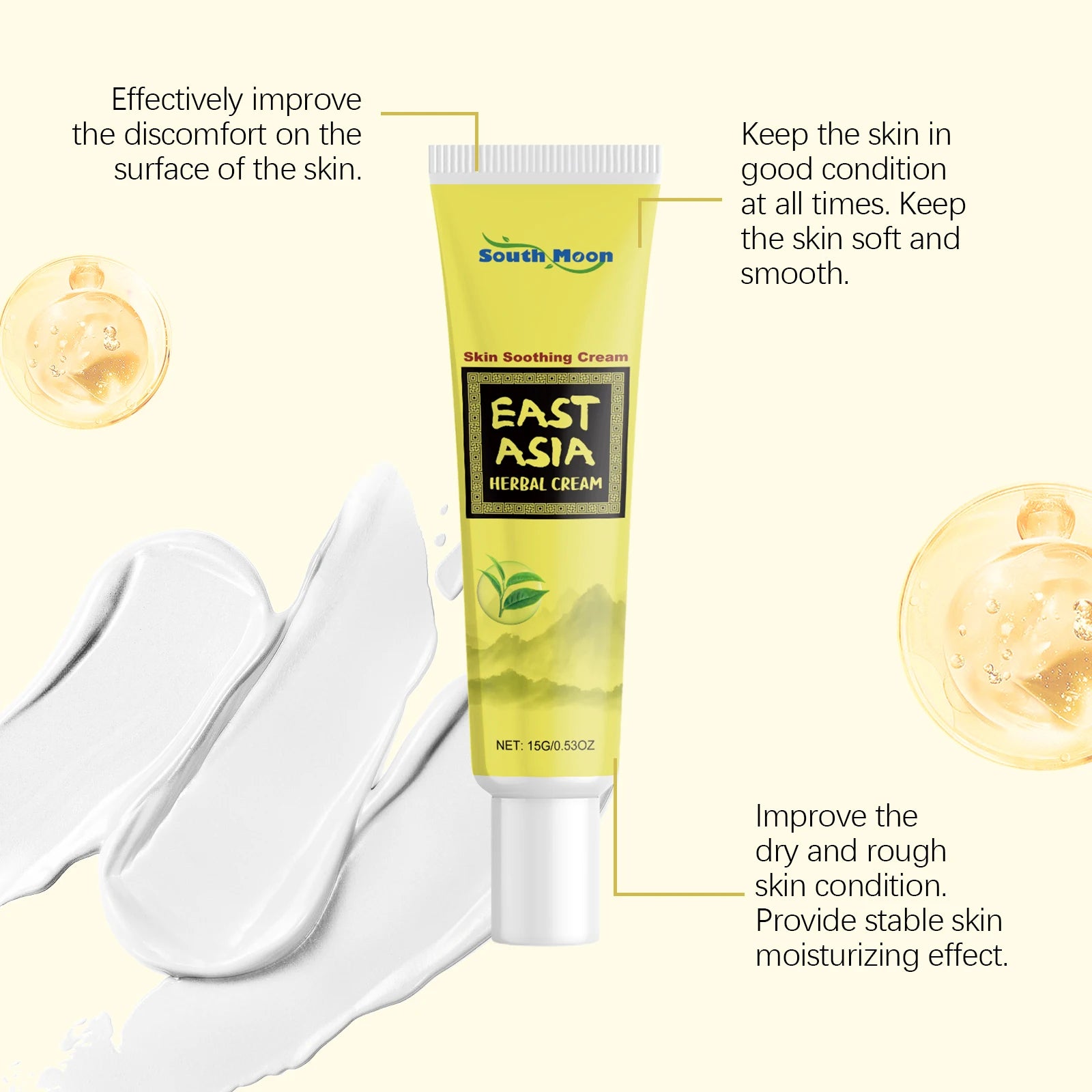 Herbal Cream Soothing Moisturizing Skin Cream with Tea Tree Centella Asiatica for Dry Skin Daily Nourishing Improve Skin Dryness Zpaxo