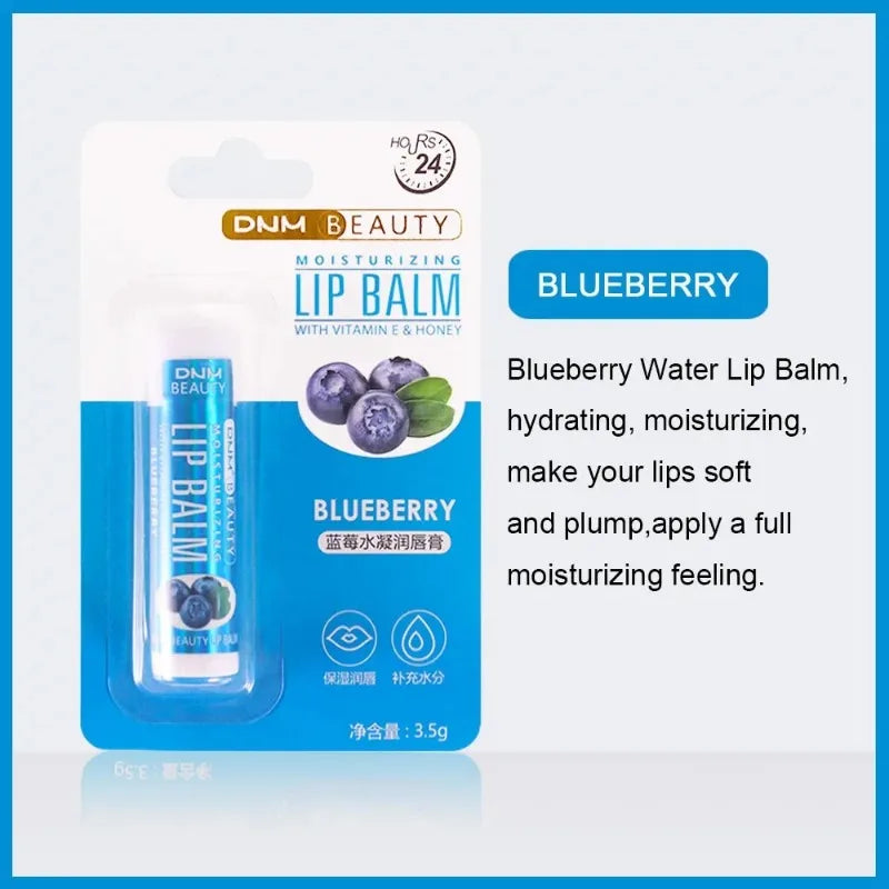 18 Flavors Fruit Lip Balm Oil Moisturizing Long-lasting Gloss Clear Zpaxo Blueberry