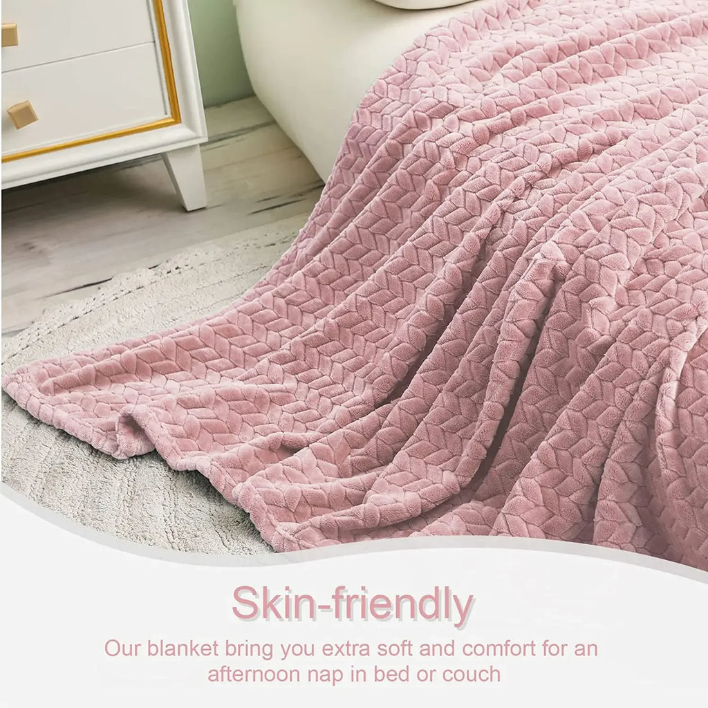 Winter Blanket Children's Home Fluffy Bed Adult Warm Solid Striped
