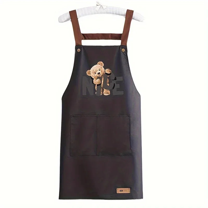 Waterproof Kitchen Apron Oil-resistant Canvas Cooking Chef Catering