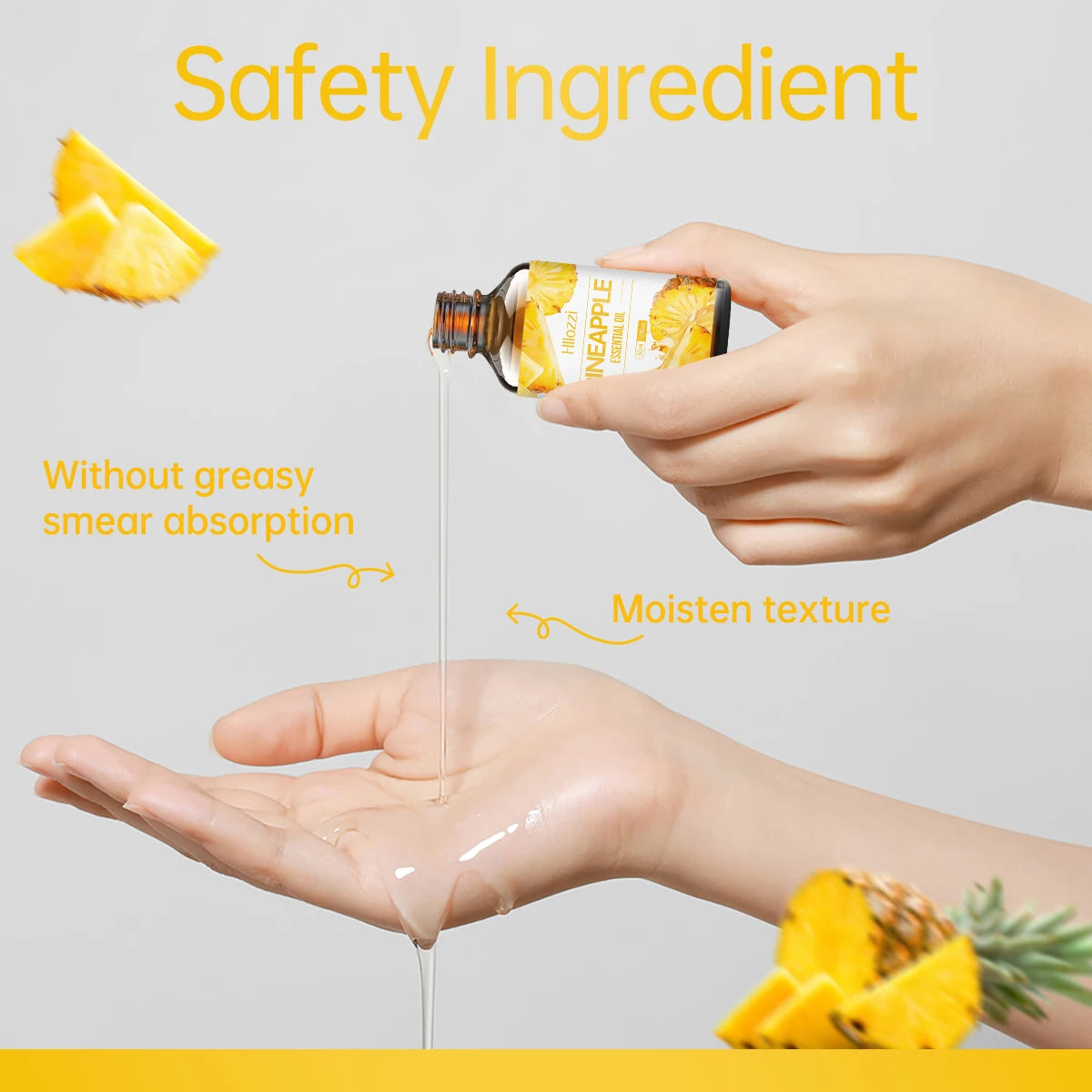 Pineapple Facial Oil deeply nourishes, fresh fruity scent, for skin care, reduces dry hair, suitable for dry hair, unisex Zpaxo