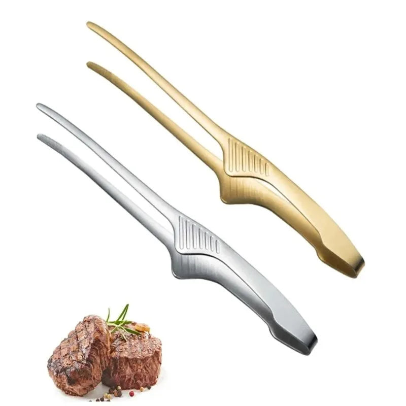Stainless Steel Food Tongs Chief BBQ Tweezer Clip Portable Picnic