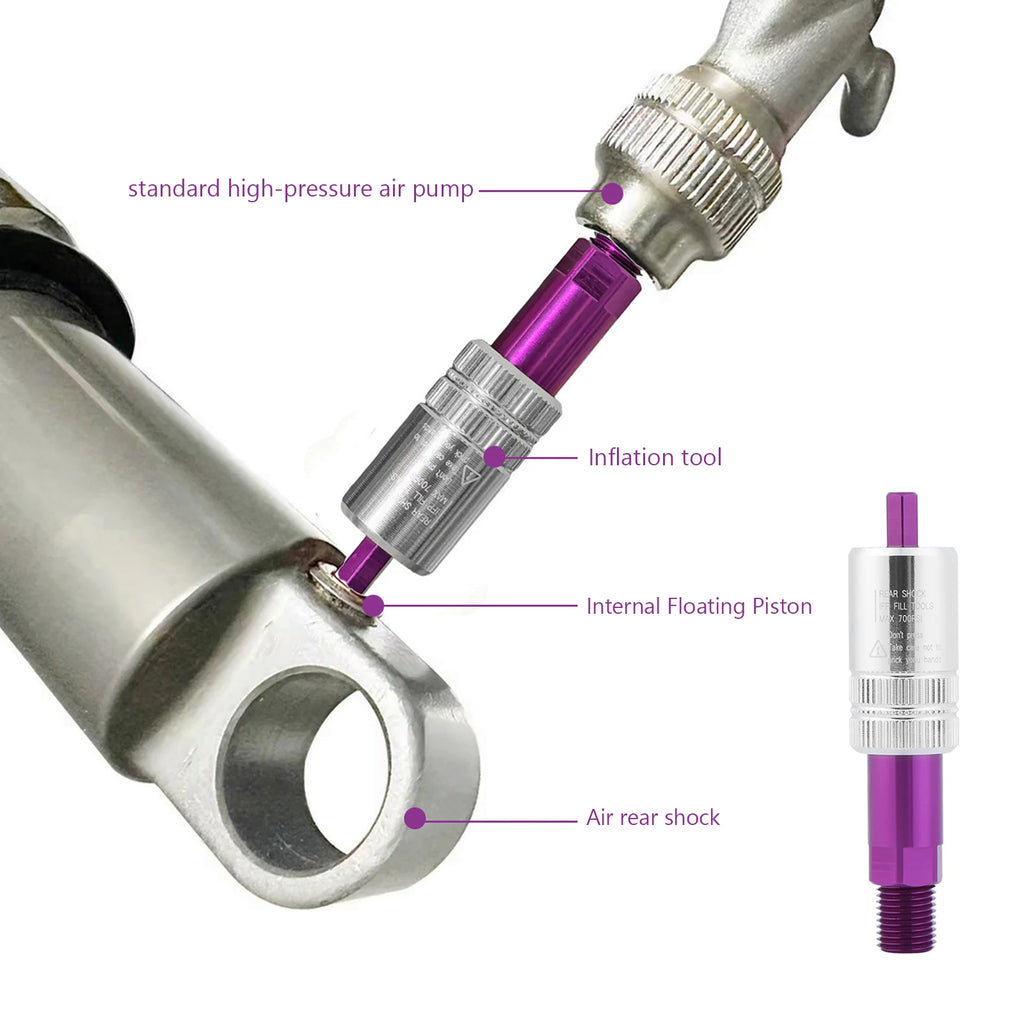Bike Rear Shock IFP Inflator Needle Charging Adapter FOXRP2 23