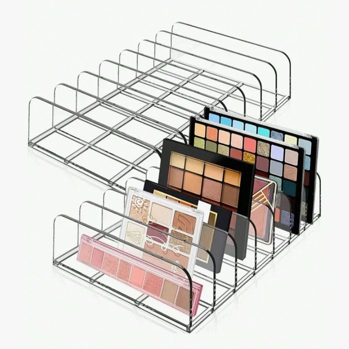 7-Compartment Clear Makeup Organizer – Vanity & Bathroom Storage Makeup Organizer Zpaxo