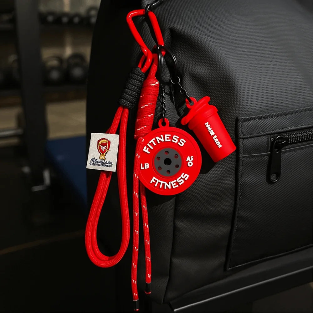 Detachable Barbell Plates Keychain Dopamine Water Cups Simulation Barbell Keyring INS Creative Fitness Series Pendant Friends Zpaxo