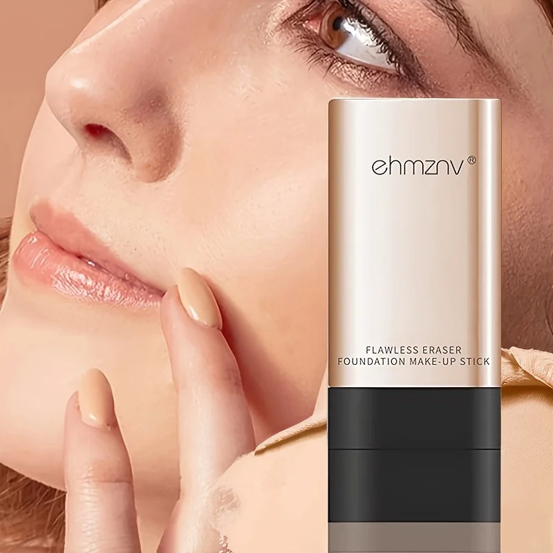 Watery Double-Headed Foundation Stick with Brush, Natural Long-Lasting Flawless Makeup For Facial Concealer Cosmetics Zpaxo