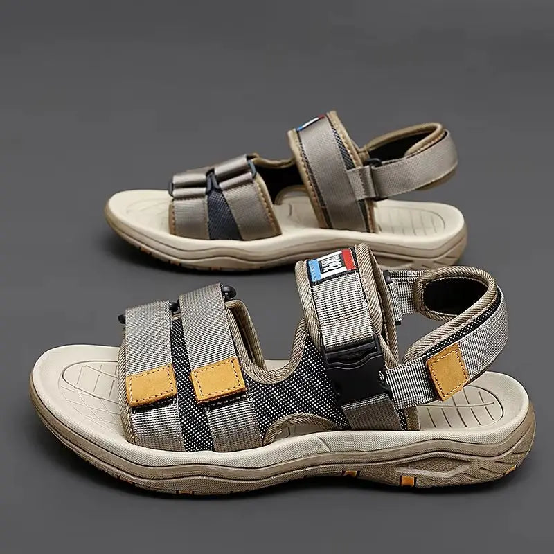 Summer Men Sandals Leather Mens Casual Shoes Outdoor Beach Roman