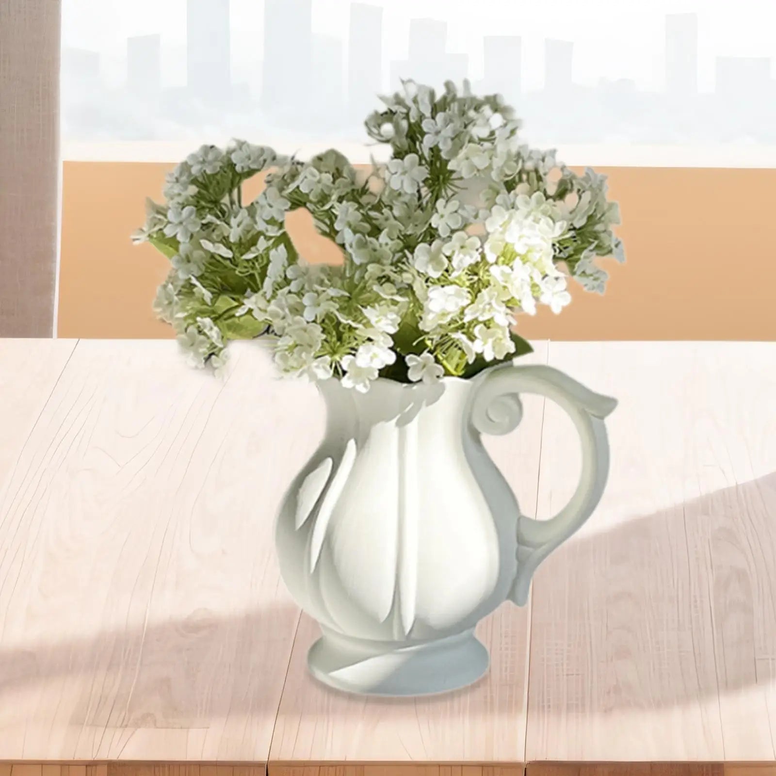 Flower Vase Art Vase Birthday Gifts Wedding Centerpieces Nordic with Handle Zpaxo