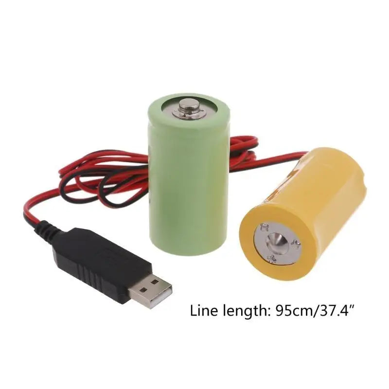 652F USB to LR20 D Dummy Battery Eliminators with Switches Repalce 1-4pcs D Batteries Zpaxo