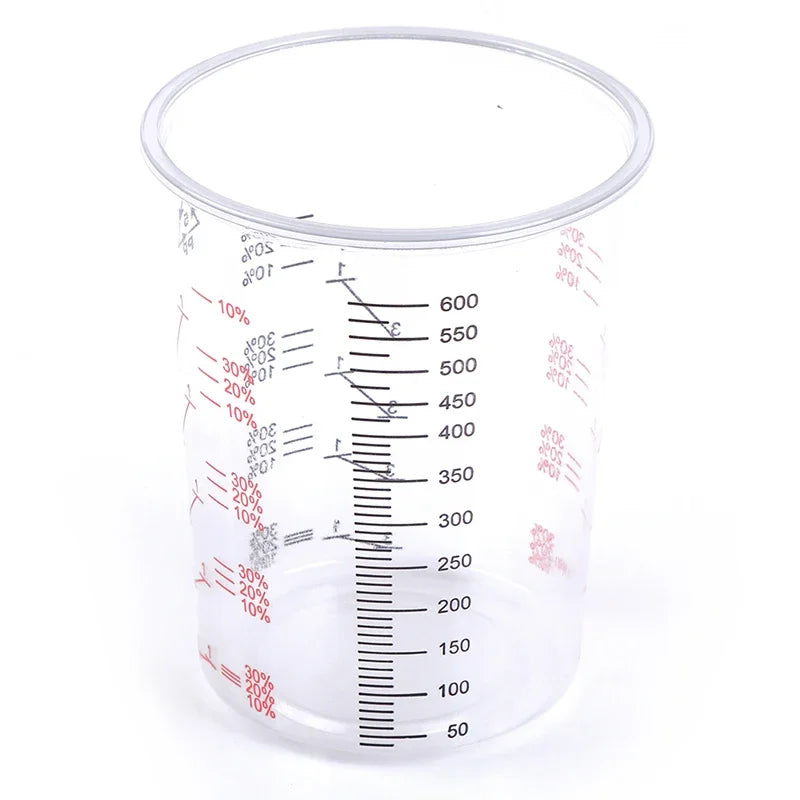 10Pcs 600ml Plastic Paint Mixing Cups Mixing Pot Paint Mixing Calibrated Cup Zpaxo