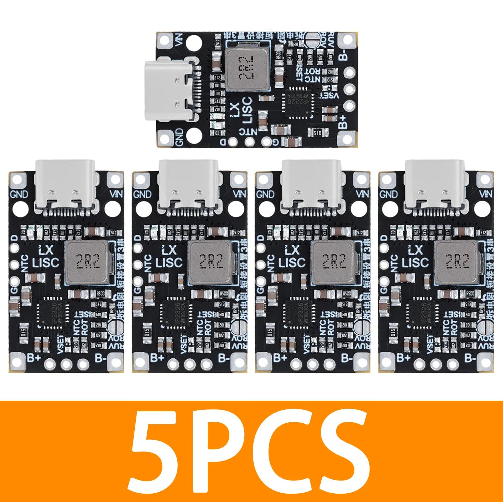 Type-c USB 2-3S BMS 15W 8 4V 12 6V 1 5A Lithium Battery Charging Zpaxo 5pcs 2S