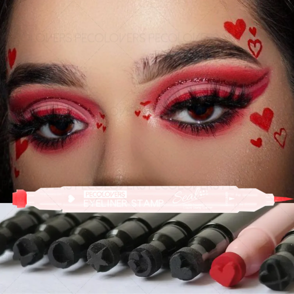1PC 2-in-1 Waterproof Liquid Eyeliner-Quick Dry, Including Star/Love/Butterfly Patterns, Accurate Eye Makeup, Silky Application Zpaxo