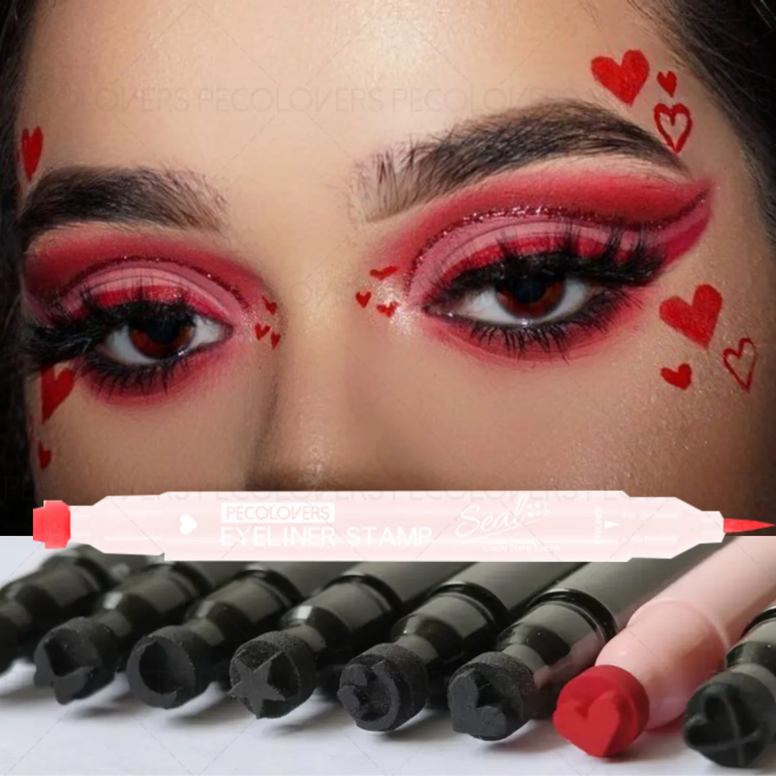 1PC 2-in-1 Waterproof Liquid Eyeliner-Quick Dry, Including Star/Love/Butterfly Patterns, Accurate Eye Makeup, Silky Application Zpaxo