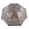 Luxury Flower Umbrella Rain Women 3 Folding Double Layer Parasol Zpaxo Black CN