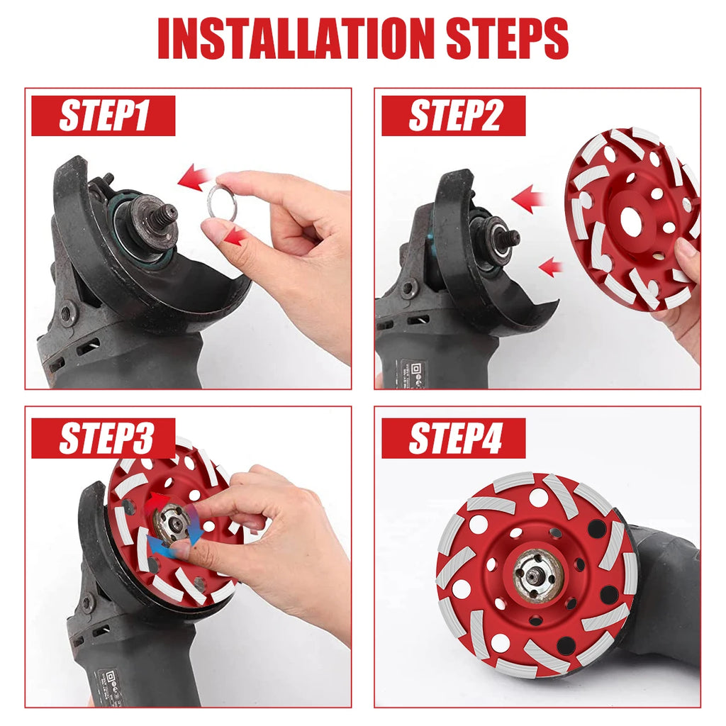 4/5 Inch Diamond Grinding Wheel Disc Abrasive Cup Wear Sanding DIY Cutting Disc Angle Grinder Tool Polisher For Concrete/Wood Zpaxo
