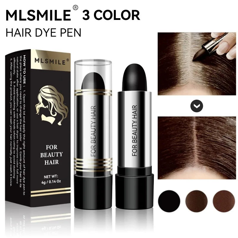 Black Brown One-off Temporary Hair Coloring Pen Covered White