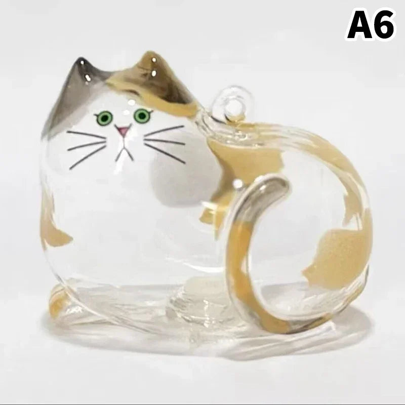 Memorial Keychain Cat Hair Storage Container Cute Cat Shaped Keyring Portable Handmade Key Chain DIY Keychains Accessories Zpaxo Pink