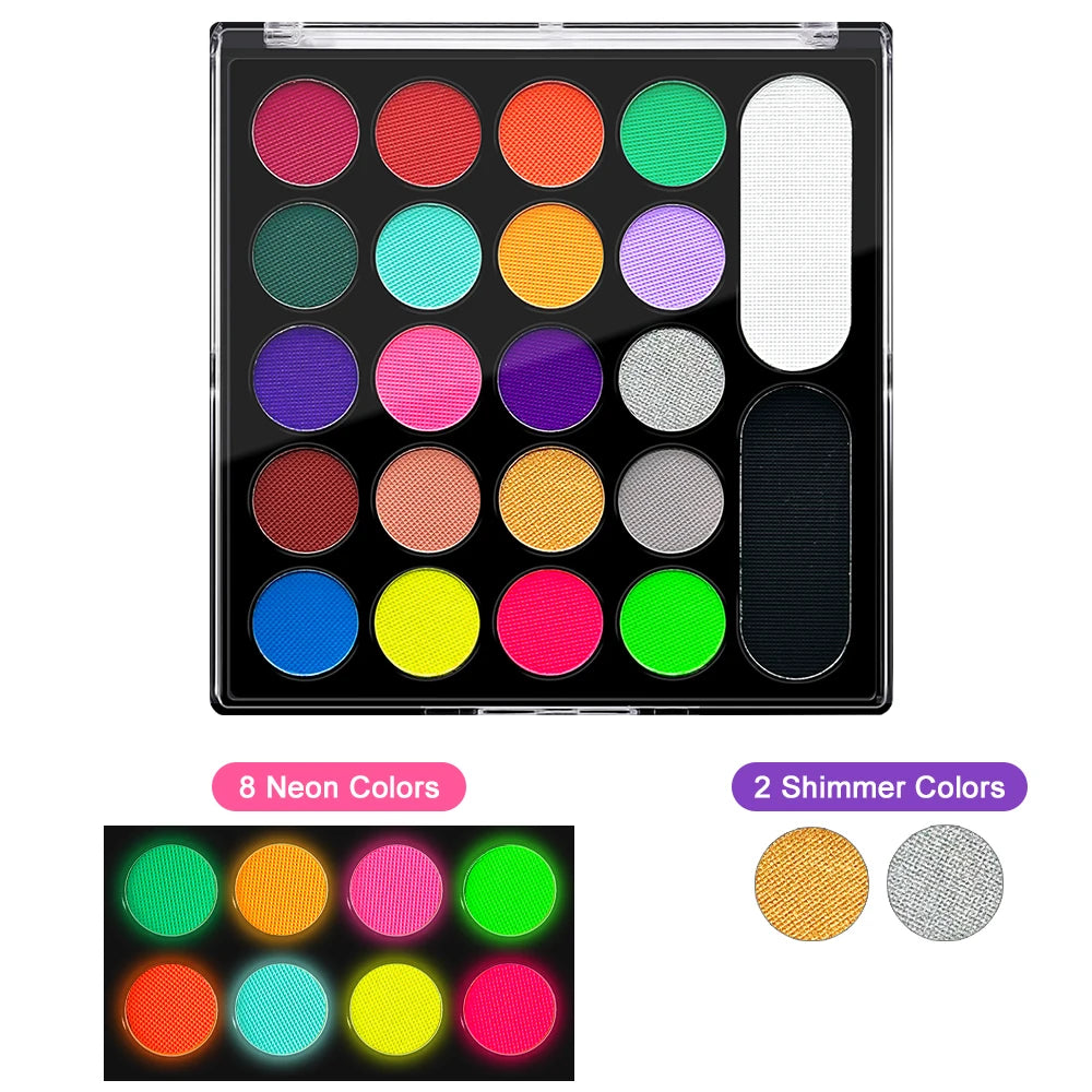 22 Face Body Oil Painting Palette Art Cosplay Non Toxic Safe Makeup Zpaxo