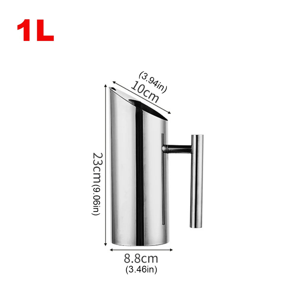 1 Stainless Steel Pitcher Pot Bar Hotel KTV Restaurant Kitchen Ice Zpaxo 1L