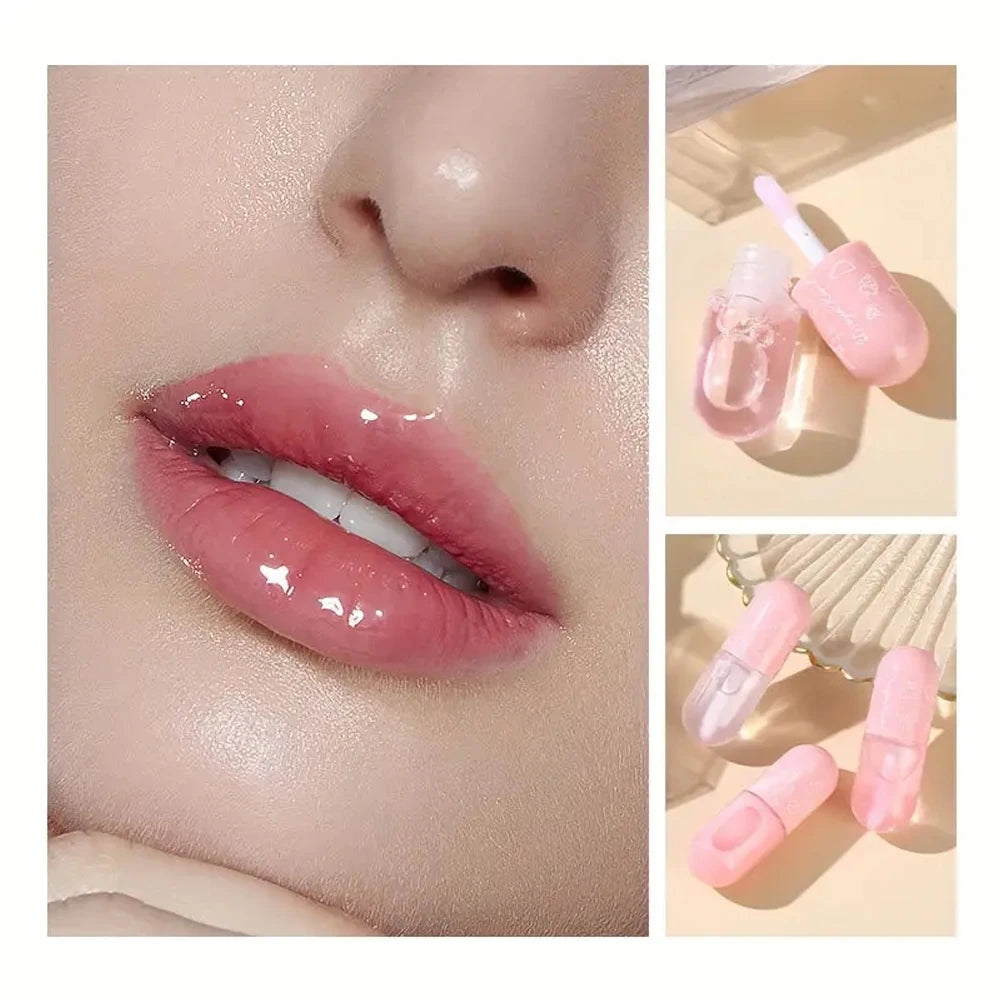 3-Piece Set of Lip Gloss, Moisturizing, Long-Lasting Mirror Gloss with Soft Matte Embellishment, Non-Stick Cup, Plant Ingredient Zpaxo