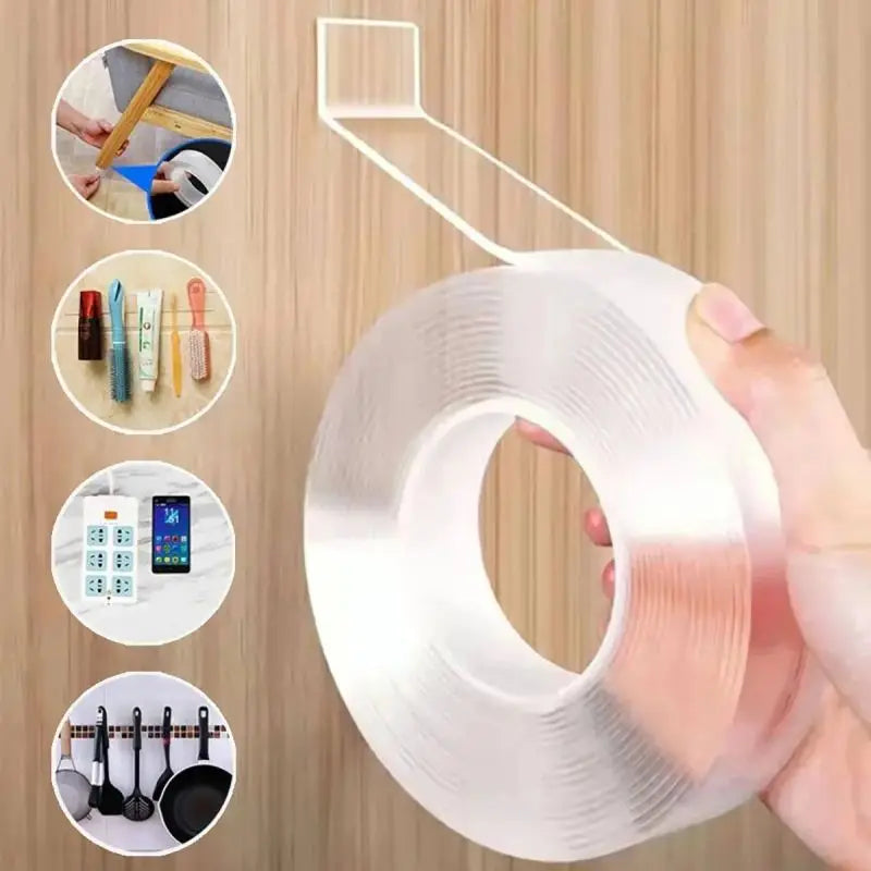 20-50mm Width Ultra Strong Adhesive Nano Tape High Viscosity Double Sided Tape Traceless Transparent Reusable Mounting Tape Zpaxo 3PCS 2m 1mm|30mm