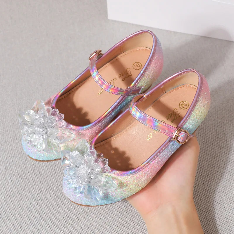 Girls Sandals Rhinestone Butterfly Latin Dance Kids Shoes Children Zpaxo