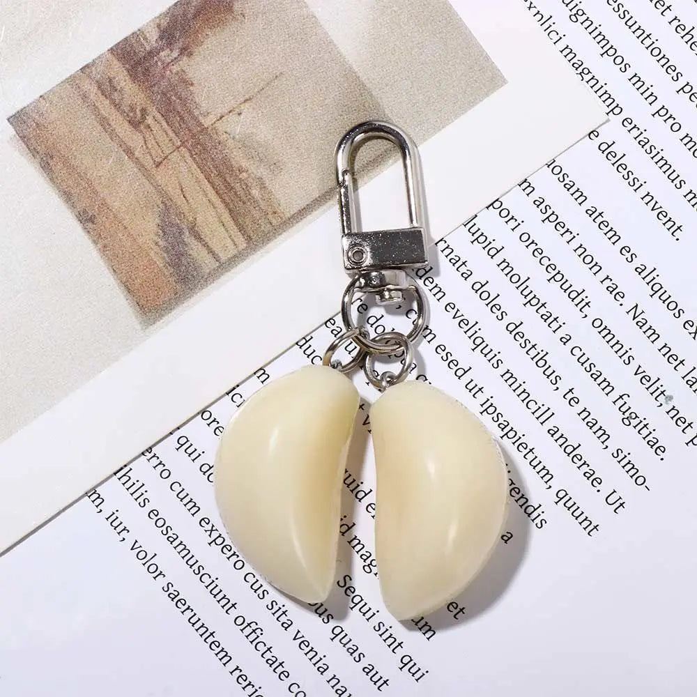 Women Men Unique Bag Pendant Jewelry Student Car Keychains Garlic Keychain Garlic Pendant Garlic Keyring Food Keychain Zpaxo