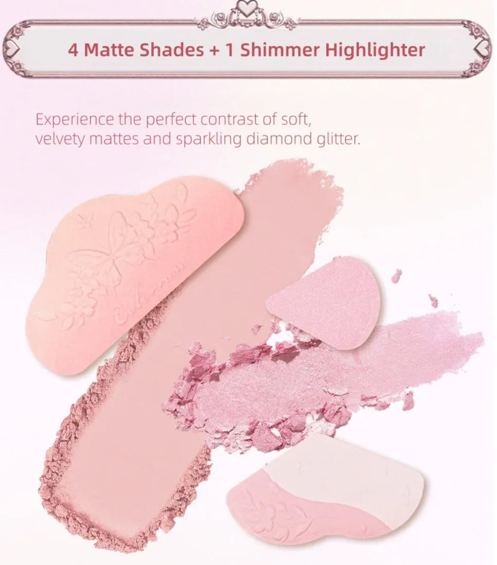 COLORROSE WESTERN ANTIQUE CHEEK PALETTE 8.5G BLUSH Matte Satin Finish Blush Monochrome Pearlescent Makeup Cosmetics Zpaxo