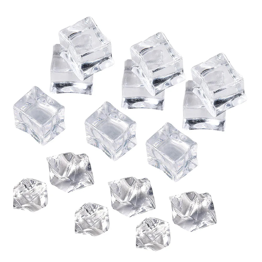 Clear Acrylic Ice Cubes Realistic Fake Food Styling Beverage Display