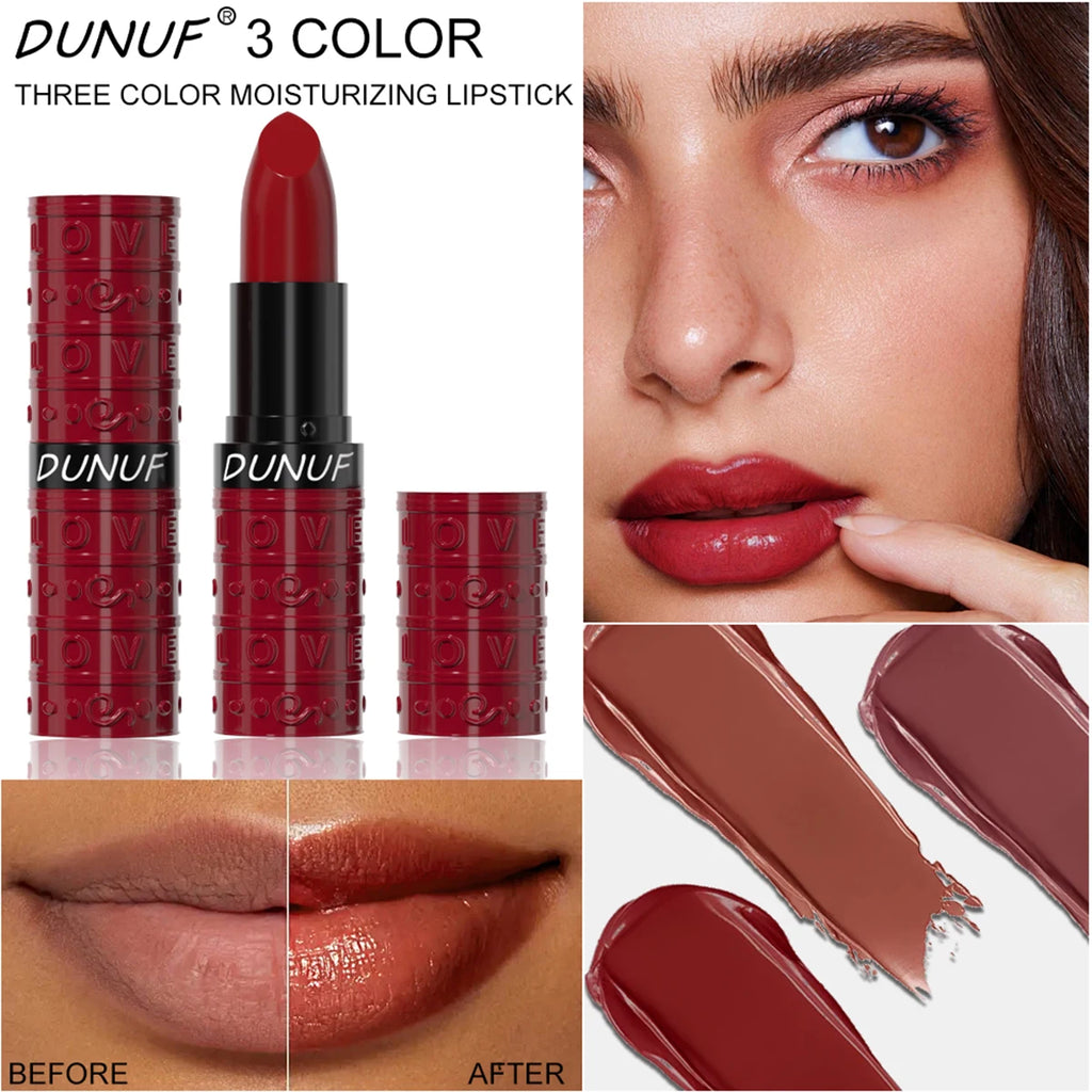 3Colors Velvet Matte Lipstick Waterproof Long Lasting Non Transfer Lip Gloss Hydrating Moisturizing Zpaxo
