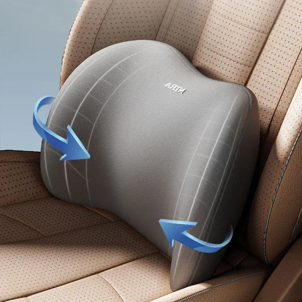 Memory Foam Car Neck & Lumbar Support Pillow | Travel Comfort