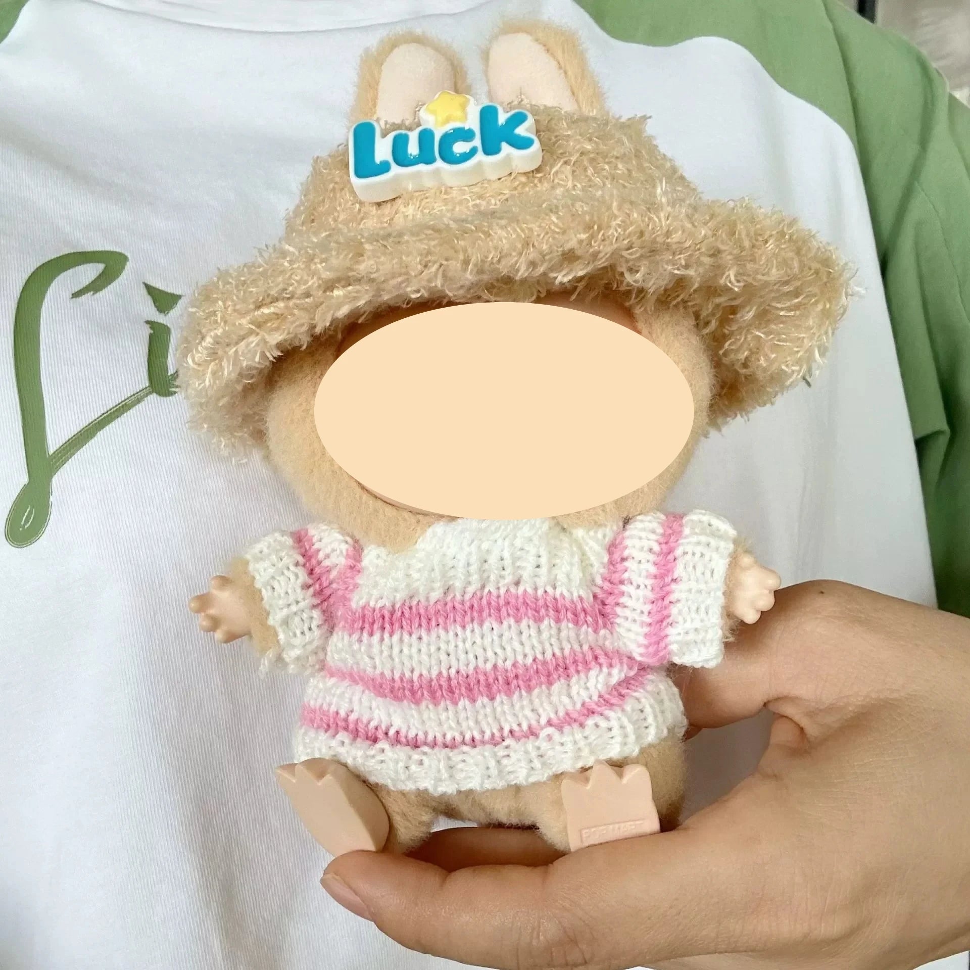 17cm Labubu & K-Pop Idol Mini Plush Doll Clothes Outfit Set Plush Doll Clothes Zpaxo pink set C NO DOLL
