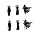 6Pcs/set Creative Mini Chinese Swordsman Figure Exquisite Ancient Car Statue Ornament Cartoon Swordsman Miniatures Office Zpaxo 6Pcs-set