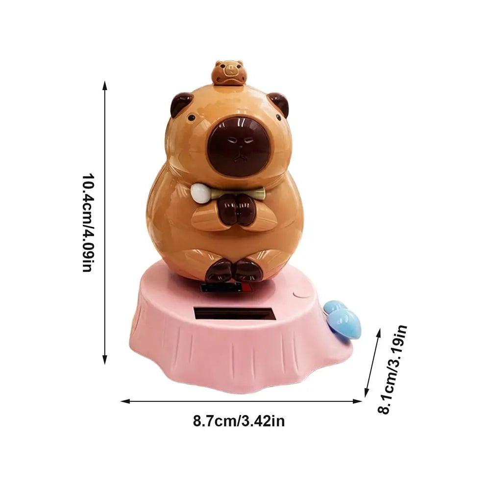 1PC Solar Powered Swinging Capybara Figurines Shaking Head Dashboard Dancing Figures Car Dashboard Decorative Ornaments ﻿ Zpaxo Purple