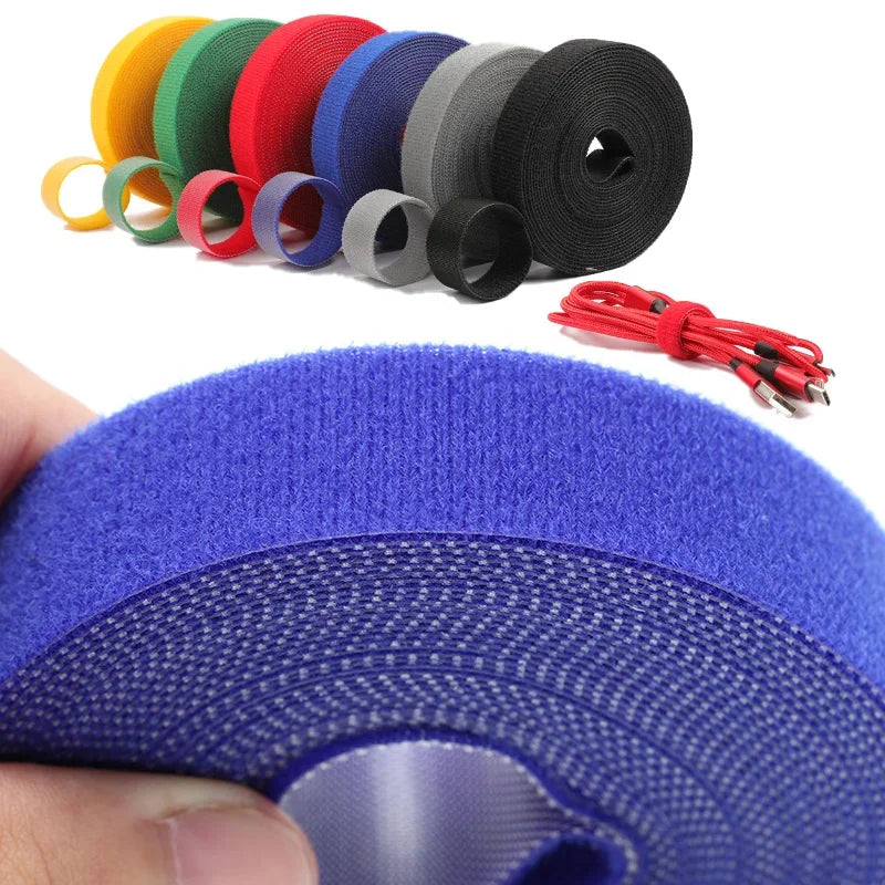 Width 5M Roll Fastening Tape Cable Ties Reusable Double Side Self Zpaxo