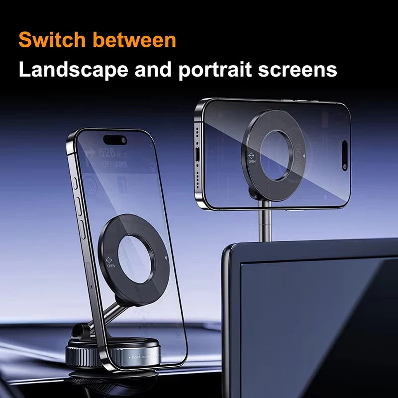 Vacuum Magnet Phone Bracket Multi-angles Adjustment Strong Magnetic Suck Design Foldable Car Holder For Navigation Stand Zpaxo