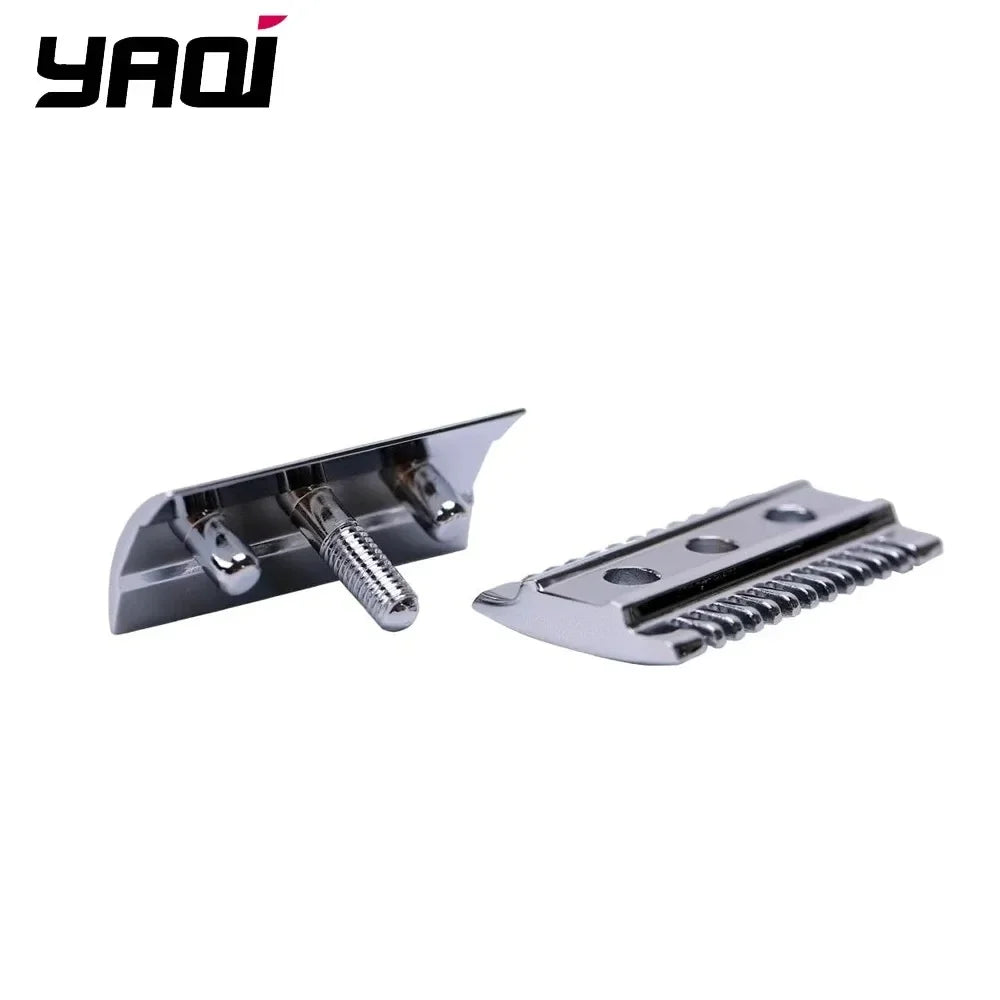 2026 YAQI Razor Head "The FLIPSIDE by YAQI" A Dual Comb Dual Aggression Level Mens Razor Head In Chrome Zpaxo SRH040-C