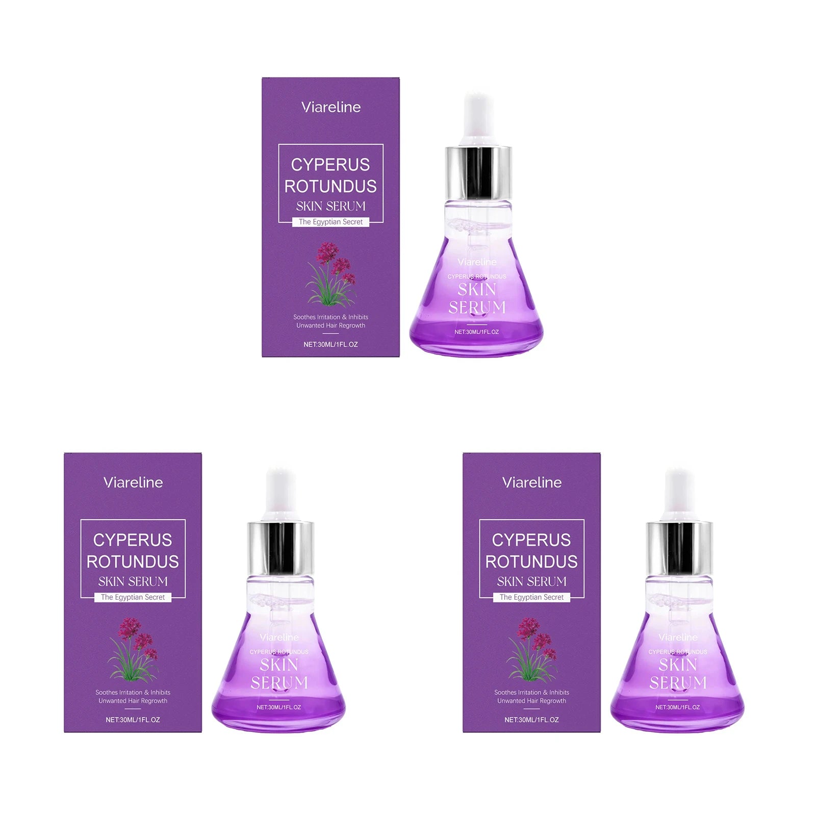 Cyperus Rotundus Hair Growth Inhibitor Serum | Viareline 30ml Hair Growth Inhibitor Zpaxo 90ml boxed