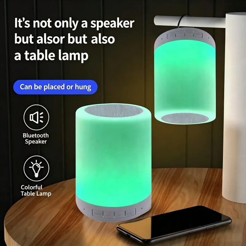 Touch Bluetooth Speaker Night Light 7-Color Dimming LED HIFI Stereo Zpaxo