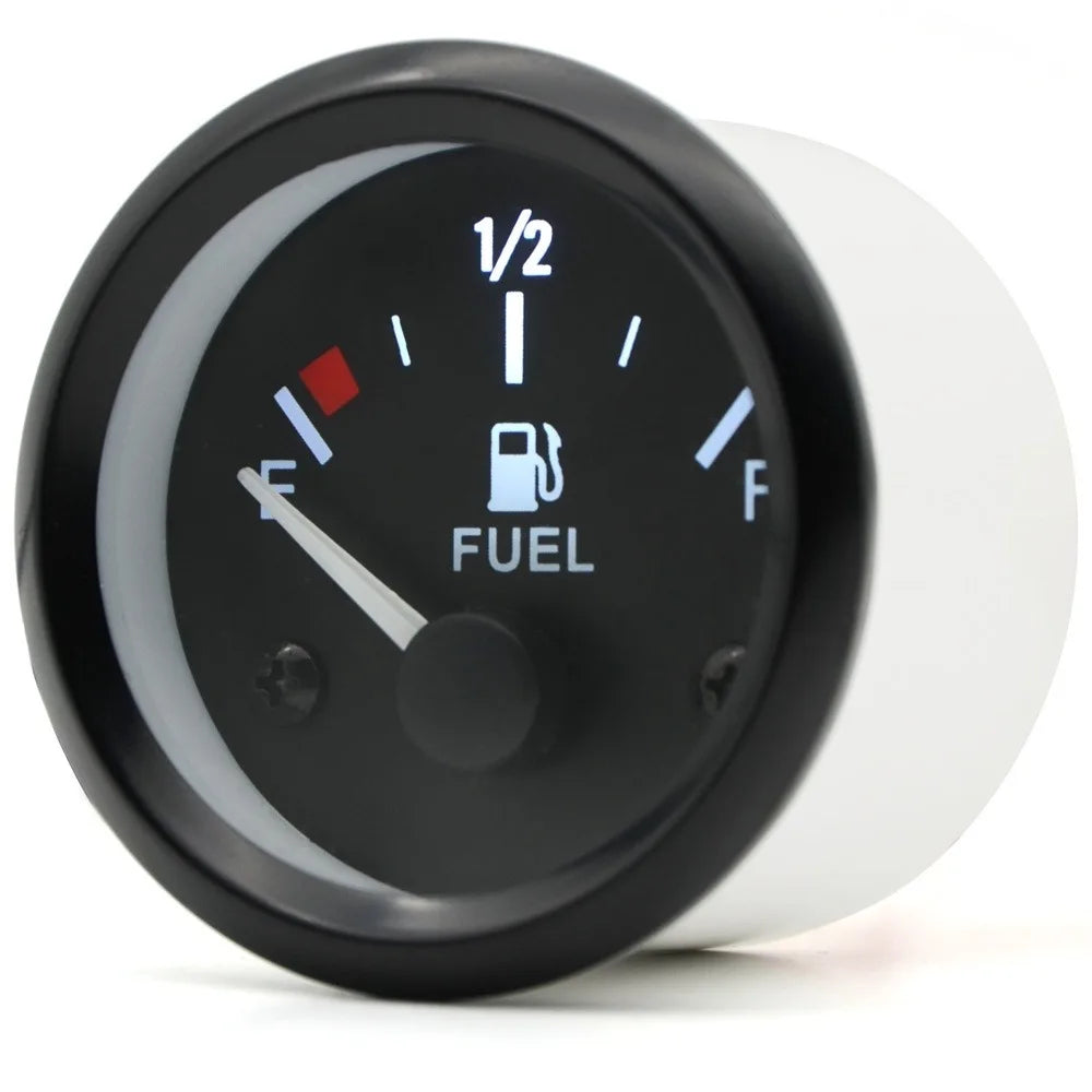 Waterproof 2 Fuel Level Gauge Black Rim White LED Light Car Meter Zpaxo 52mm