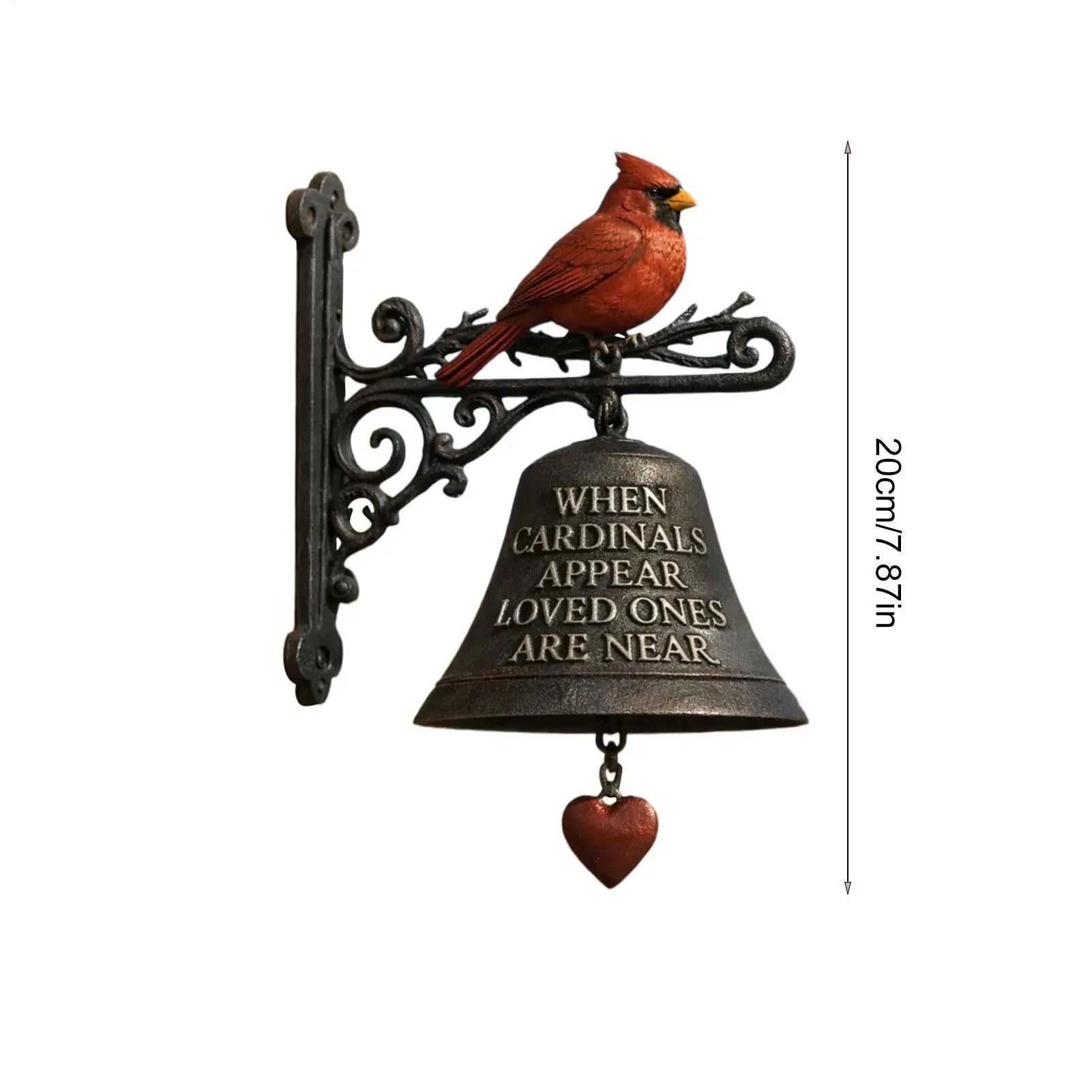 Dinner Bell Outdoor Red Bird Garden Decoration Farmhouse Yard Ranch