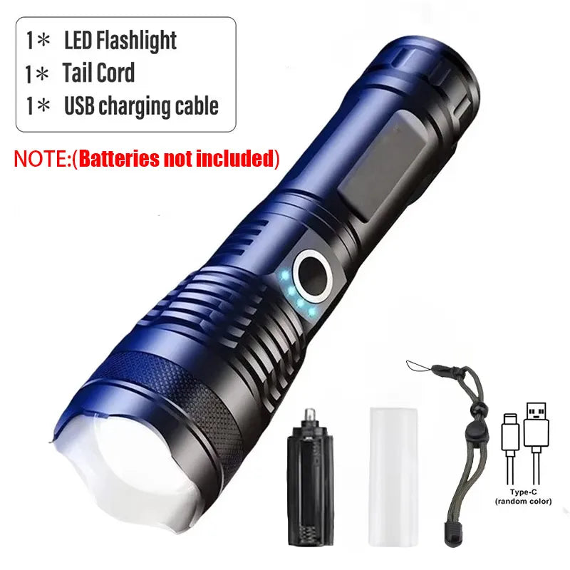 ESMARTER XHP70 LED Flashlight – 2000LM Zoomable USB-C Torch