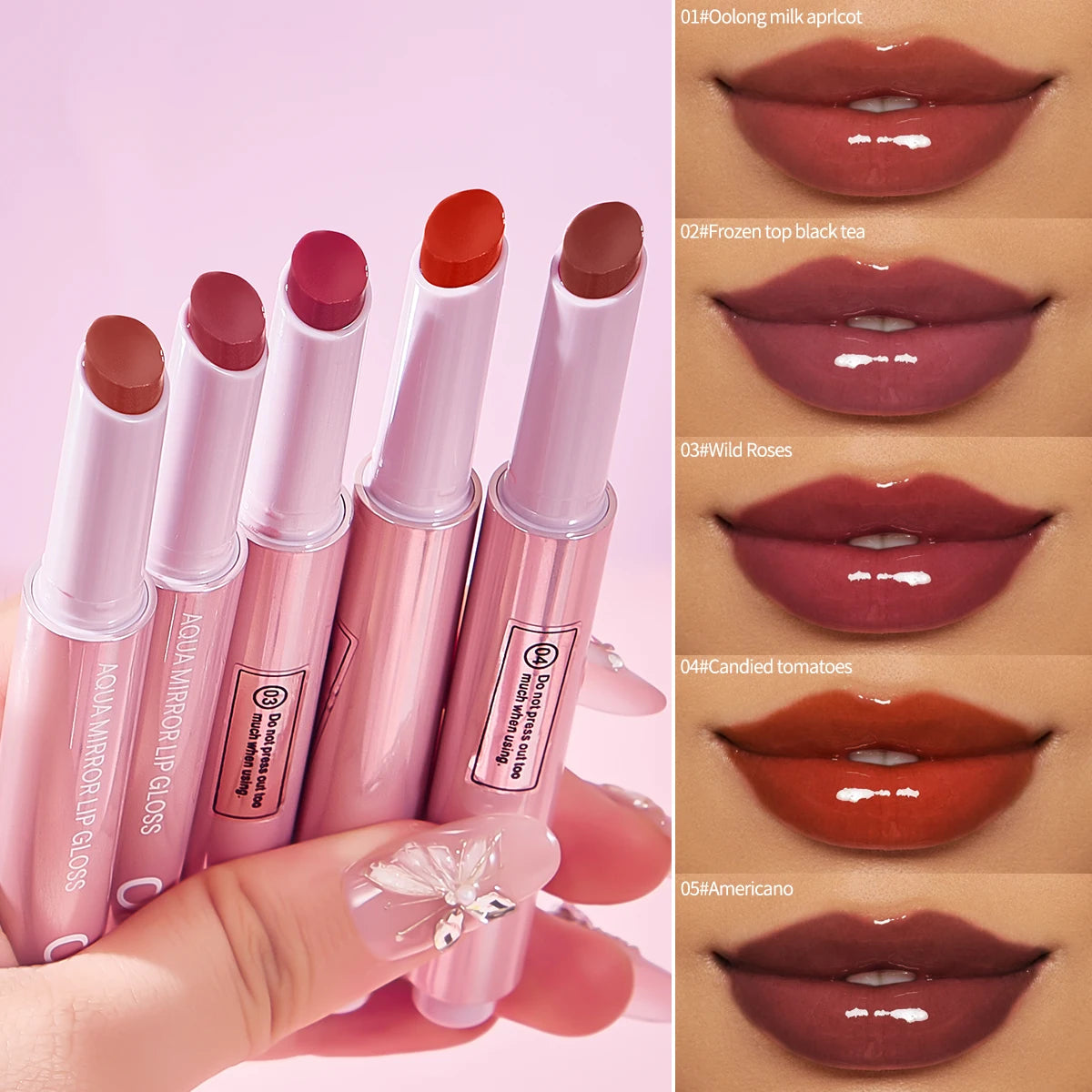 Mirror Lip Gloss Waterproof Moisturizing Lightweight Non Greasy