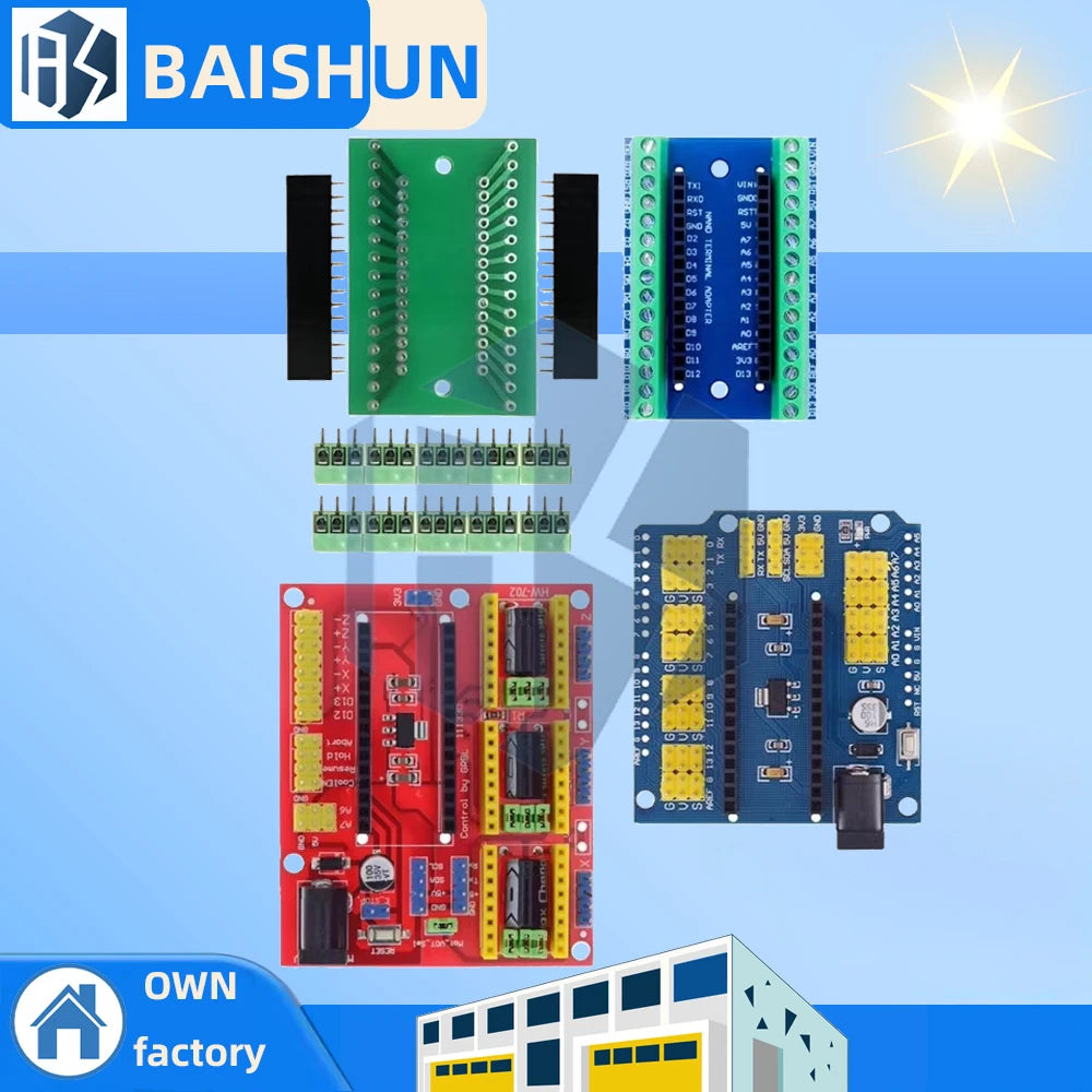 1PCS NANO V3.0 3.0 Controller Terminal Adapter Expansion Board NANO IO Shield Simple Extension Plate For Arduino AVR ATMEGA328P Zpaxo